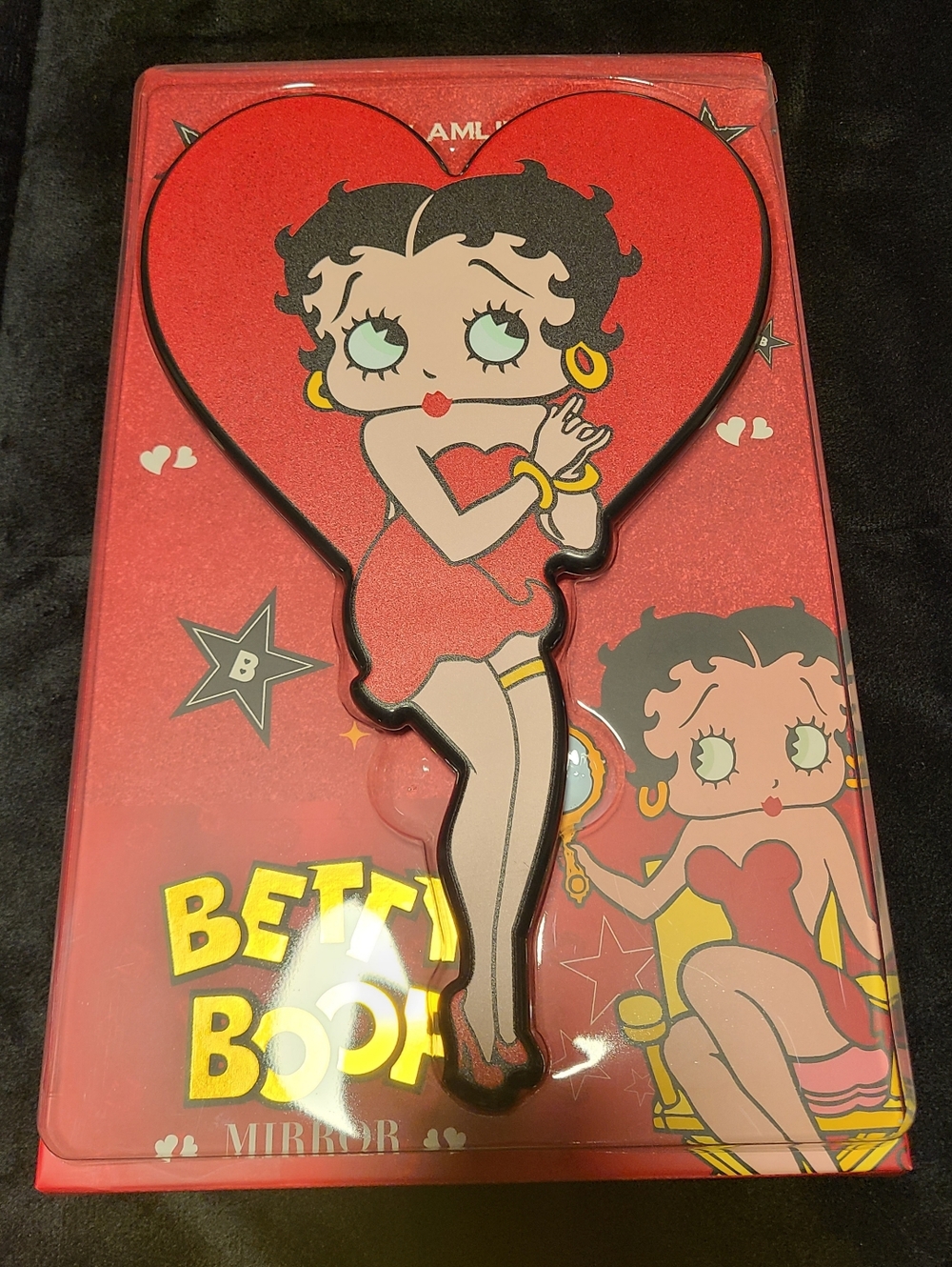 Glamlite Betty Boop Red Heart-Shaped Handheld Mirror